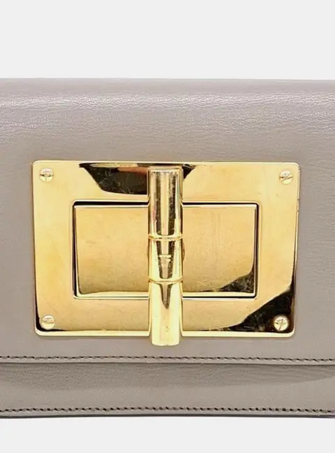 Tom Ford Natalie Mini Beige Leather Crossbody Bag