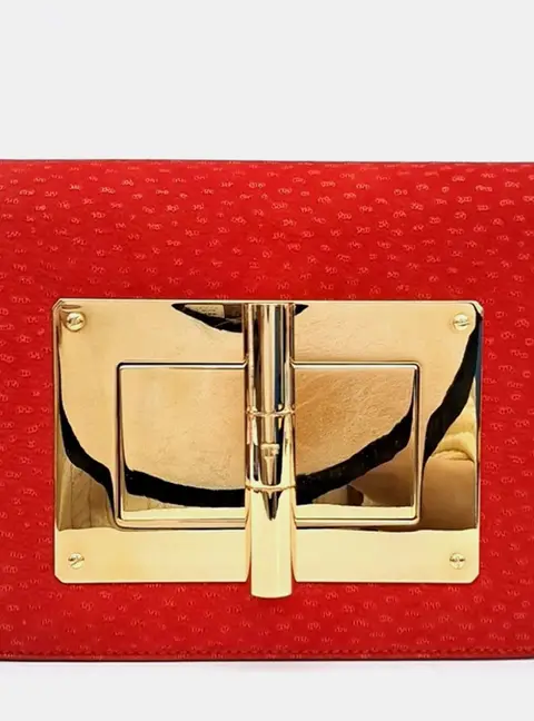 Tom Ford Red Leather Natalie Crossbody Bag