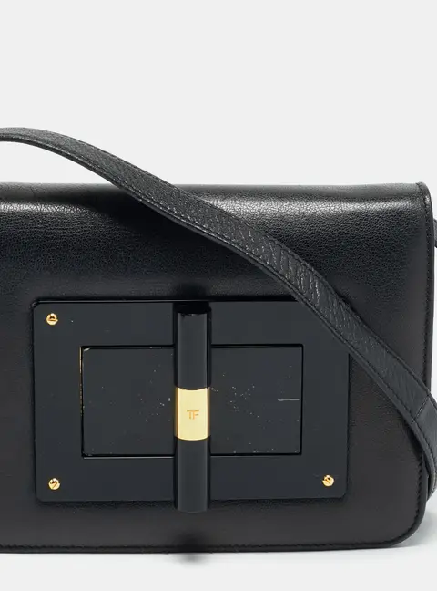 Tom Ford Natalia Small Black Leather Crossbody Bag