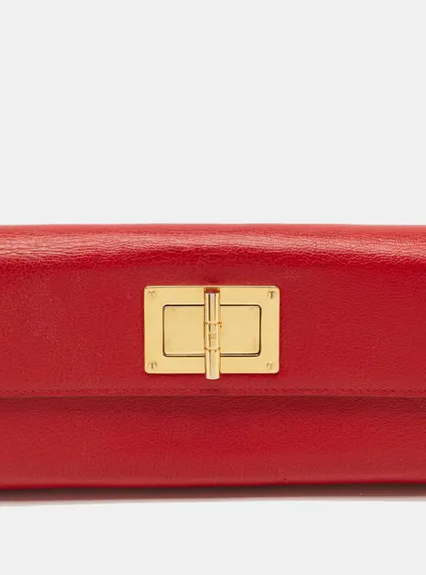 Tom Ford Natalia Red Leather Continental Wallet