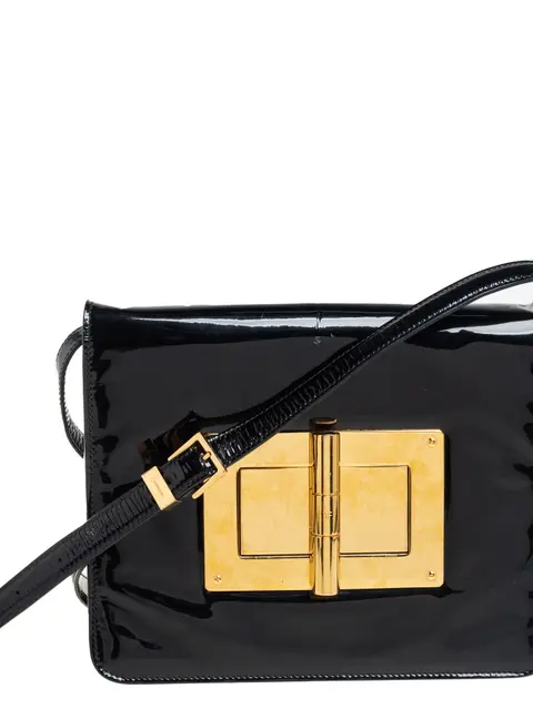 Tom Ford Natalia Black Patent Leather Crossbody Bags