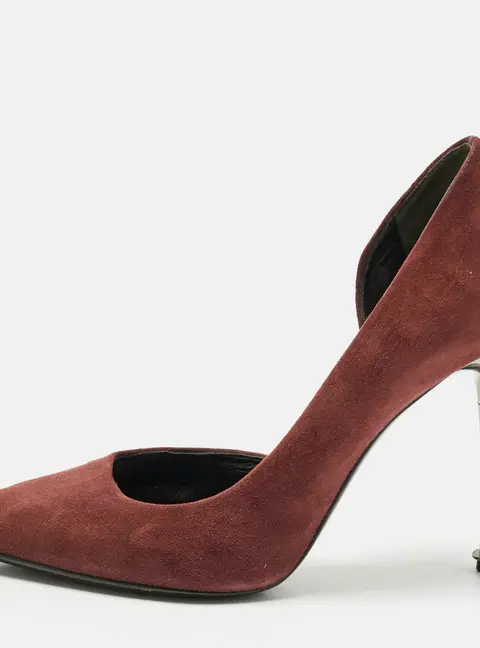 Tom Ford Burgundy Suede D'orsay Pointed Toe Pumps Size 38