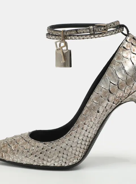 Tom Ford Padlock Size 41 Metallic Python Pumps