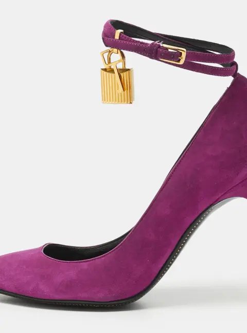 Tom Ford Padlock Size 36 Fuchsia Suede Pumps