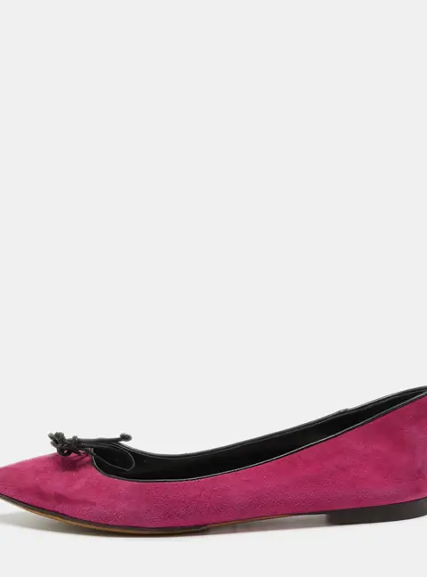 Tom Ford Pink/Black Suede and Leather Ballet Flats Size 37.5