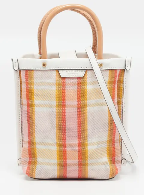 Tory Burch Perry Multicolor Mesh and Leather Tote