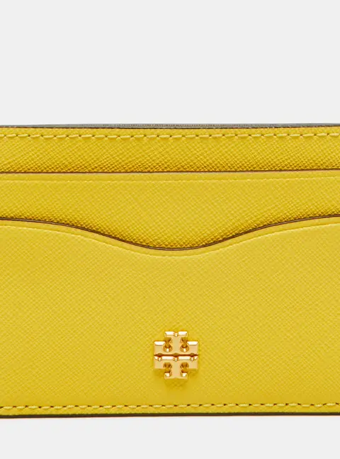 Tory Burch Emerson Yellow Leather Card Holder
