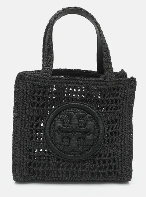 Tory Burch Ella XS Black Crochet Tote