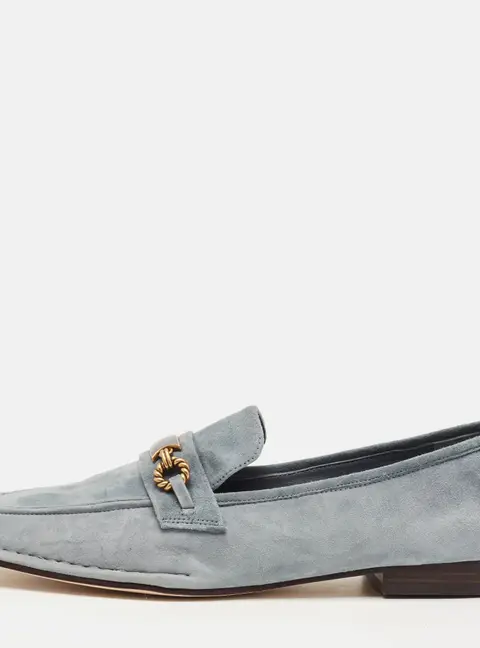 Tory Burch Perrine Size 41 Light Blue Suede Slip On Loafers