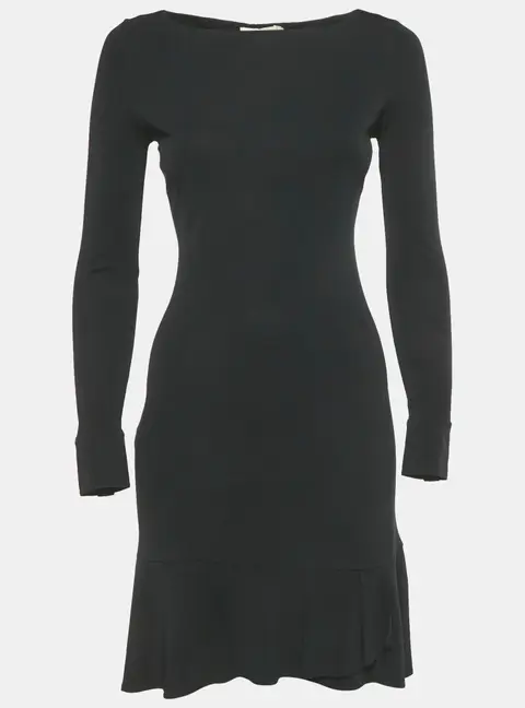 Tory Burch Black Jersey Long Sleeve Mini Dress XS
