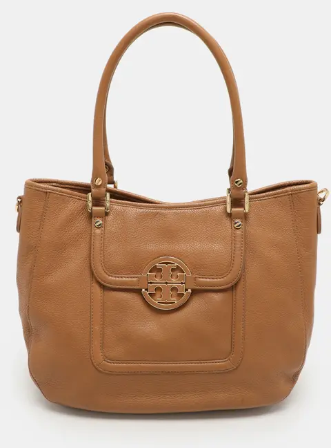 Tory Burch Amanda Beige Leather Tote Bag