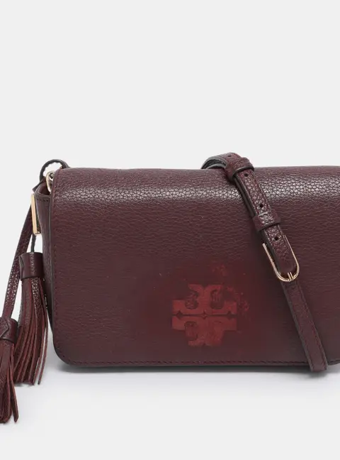 Tory Burch Burgundy Leather Crossbody Bag