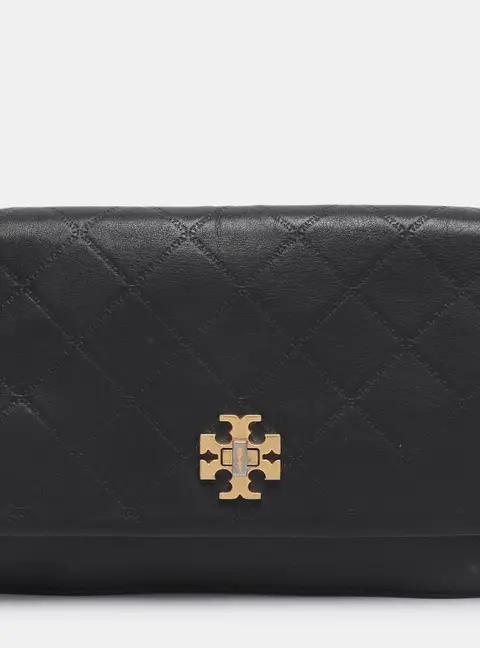 Tory Burch Black Leather Georgia Turn-Lock Crossbody Bag
