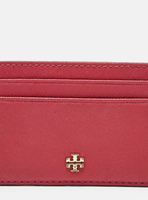 Tory Burch Pink Leather and Leather Card Holder