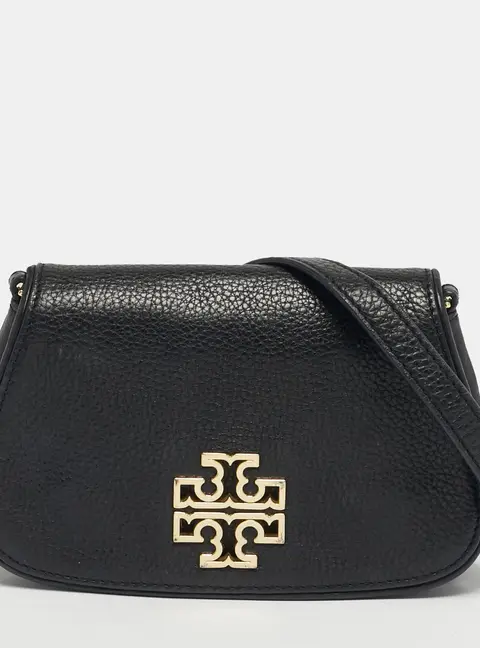 Tory Burch Britten Mini Black Leather Crossbody Bag