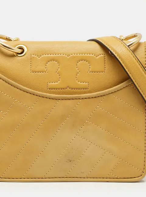 Tory Burch Alexa Mini Mustard Leather Shoulder Bag