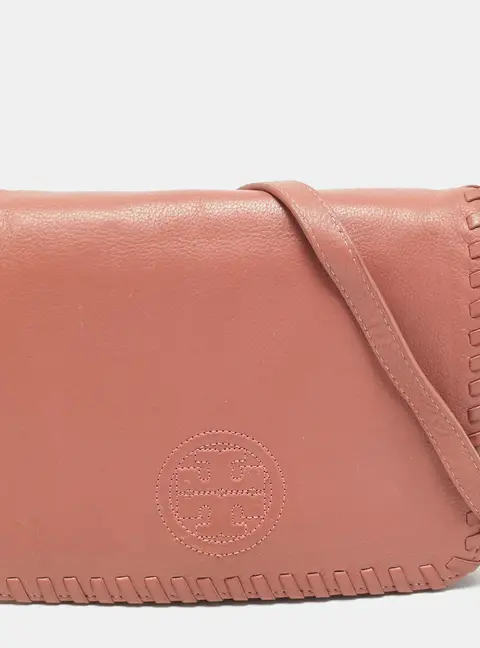 Tory Burch Marion Old Rose Leather Shoulder Bag
