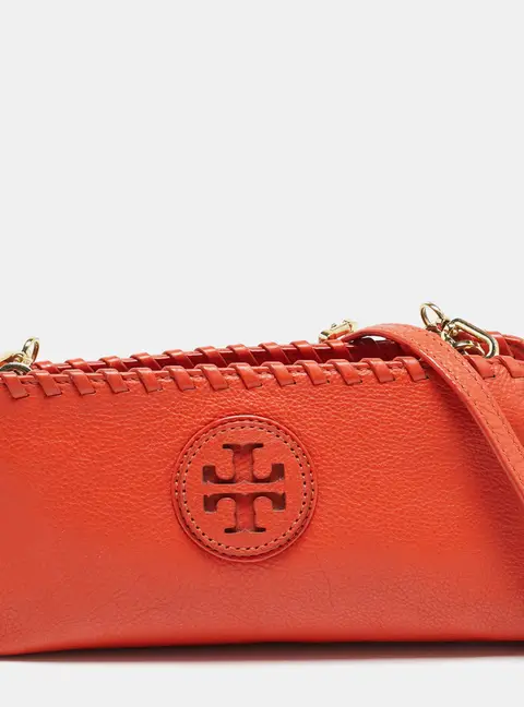 Tory Burch Marion Orange Leather Chain Crossbody Bag