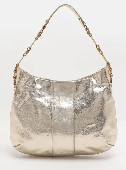 Tory Burch Gold Leather Hobo