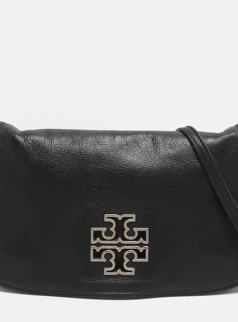 Tory Burch Britten Black Leather Shoulder Bag