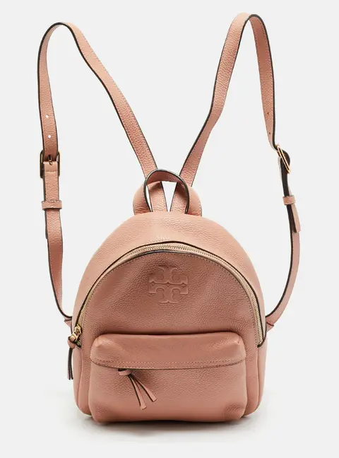 Tory Burch Thea Mini Peach Leather Backpack