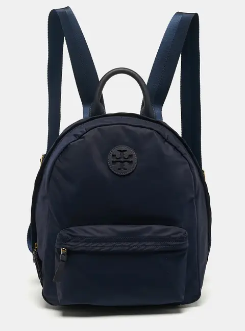 Tory Burch Ella Navy Blue Nylon Backpack