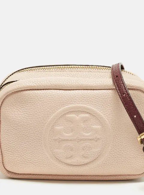 Tory Burch Perry Bombe Mini Pink Leather Crossbody Bag