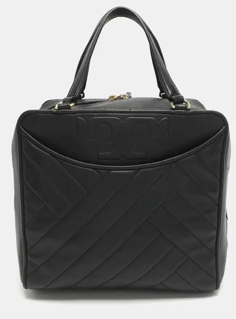 Tory Burch Alexa Black Leather Satchel