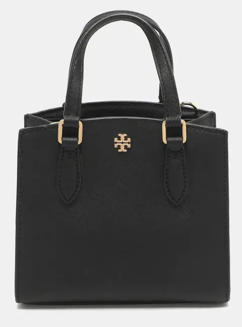 Tory Burch Emerson Micro Black Saffiano Leather Tote