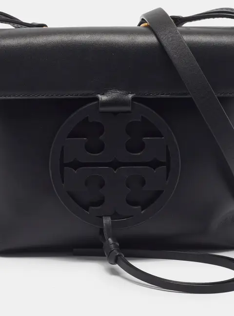 Tory Burch Miller Flap Black Leather Crossbody Bag