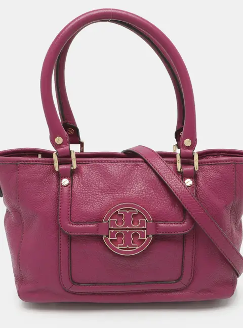 Tory Burch Amanda Purple Leather Tote