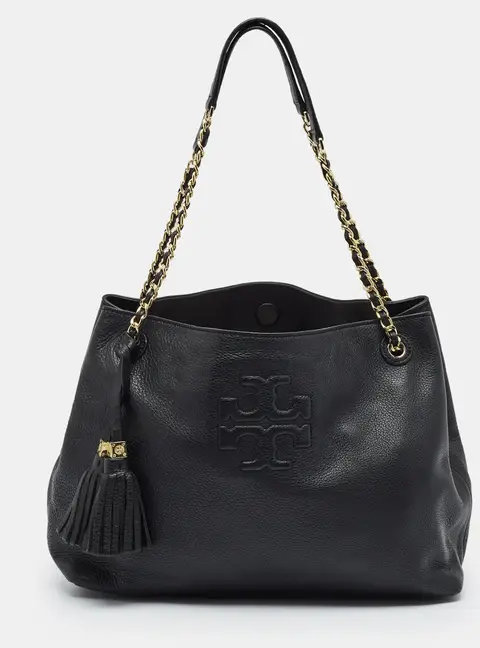 Tory Burch Thea Black Leather Convertible Tote