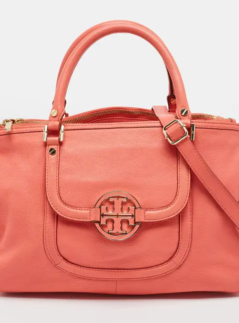 Tory Burch Amanda Coral Pink Leather Tote
