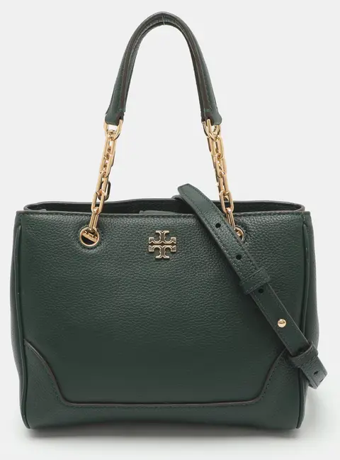 Tory Burch Marsden Small Green Leather Tote