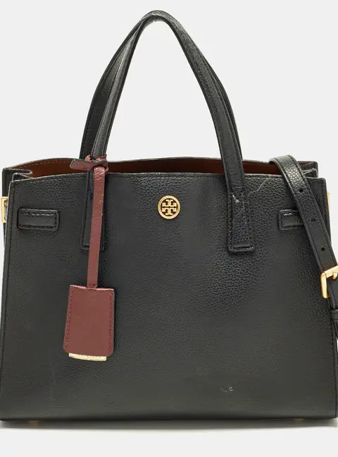 Tory Burch Walker Black Leather Tote