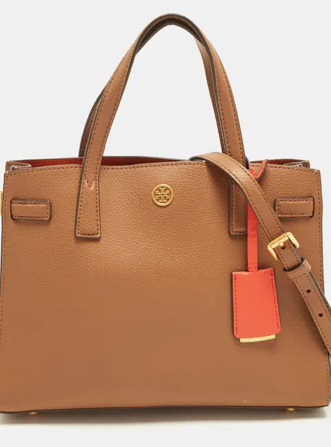 Tory Burch Walker Small Brown Leather Tote