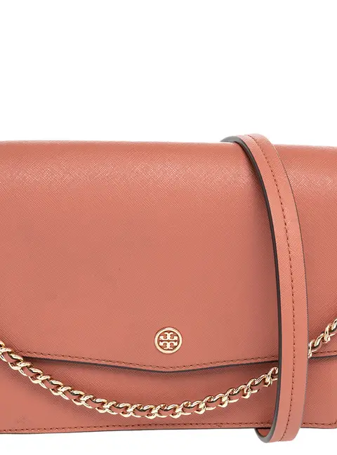 Tory Burch Robinson Brown Leather Shoulder Bags