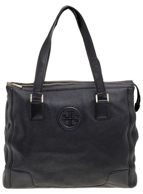 Tory Burch Robinson Black Leather Tote Bag