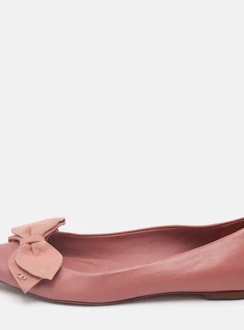 Tory Burch Pink Leather Bow Ballet Flats Size 38.5