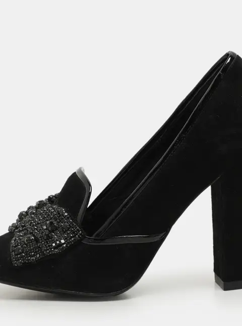 Tory Burch Black Suede Carissa Bow Embellished Pumps Size 36