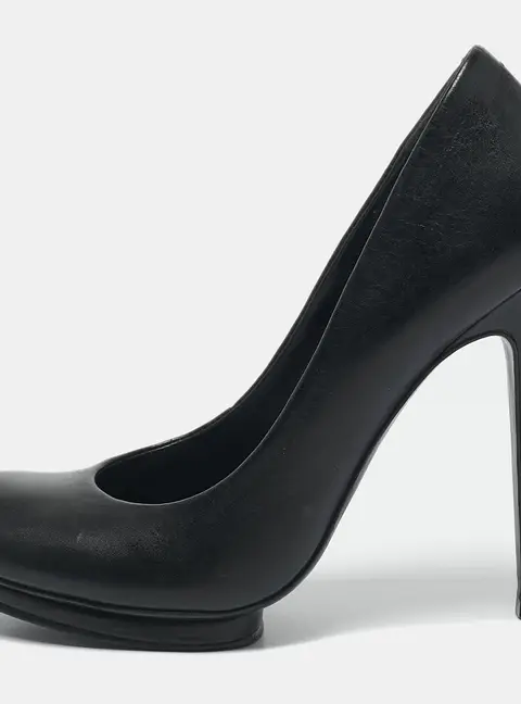 Tory Burch Black Leather Platform Pumps Size 38