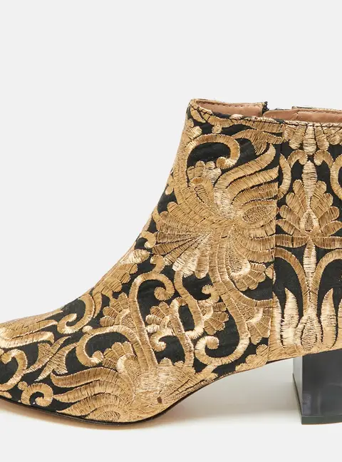 Tory Burch Gigi Size 36 Brown Brocade Fabric Ankle Length Boots