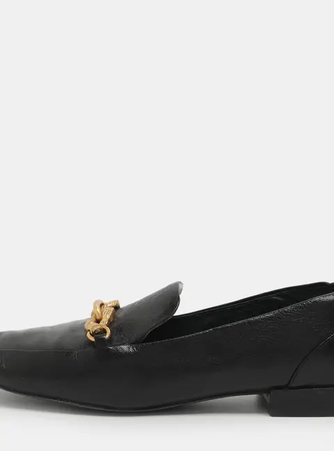 Tory Burch Jessa Size 38.5 Black Leather Loafers