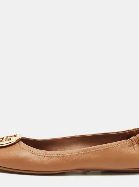 Tory Burch Reva Size 38.5 Brown Leather Ballet Flats