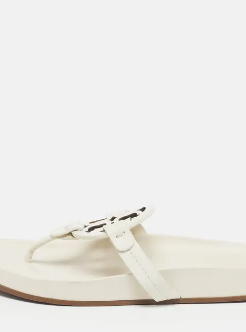 Tory Burch Miller cloud Size 36 Cream Patent Leather Thong Sandals