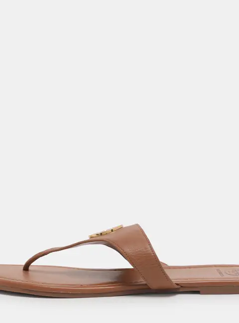 Tory Burch Brown Leather Benton Thong Flats Size 41