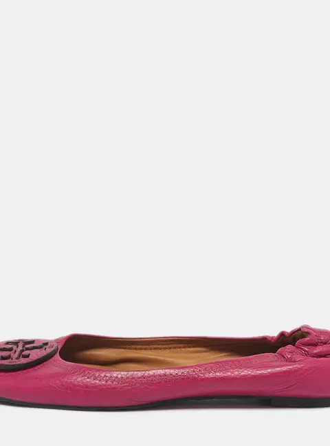 Tory Burch Purple Leather Scrunch Minnie Ballet Flats Size 39