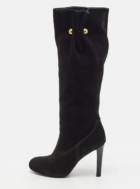 Tory Burch Size 37.5 Black Suede Knee Length Boots