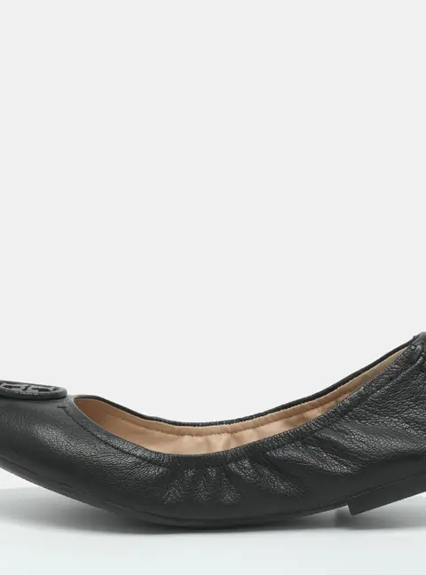 Tory Burch Miller Size 38.5 Black Leather Ballet Flats