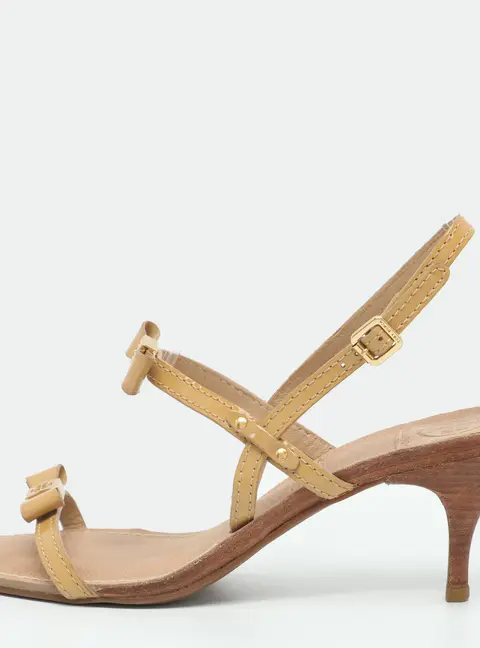 Tory Burch Kailey Size 38.5 Beige Patent Leather Slingback Sandals